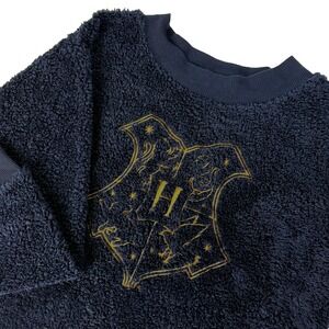 Harry Potter Hogwarts Cozy Teddy Bear plush Pajamas Top - Size‎ Small - Navy